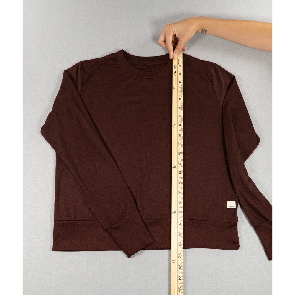 Vuori Long Sleeve Performance Crew Neck Top Mahogany Brown Heather Women Small - Picture 4 of 6